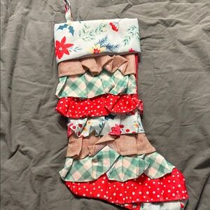 The Pioneer Woman Festive Ruffled Stocking - Red, Green, Pink